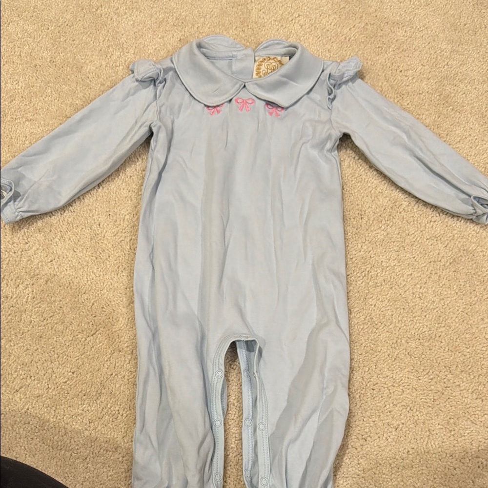 Blue Kids One Piece with Pink Accents